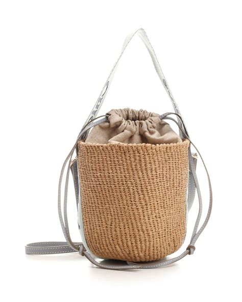 chloe straw bucket bag